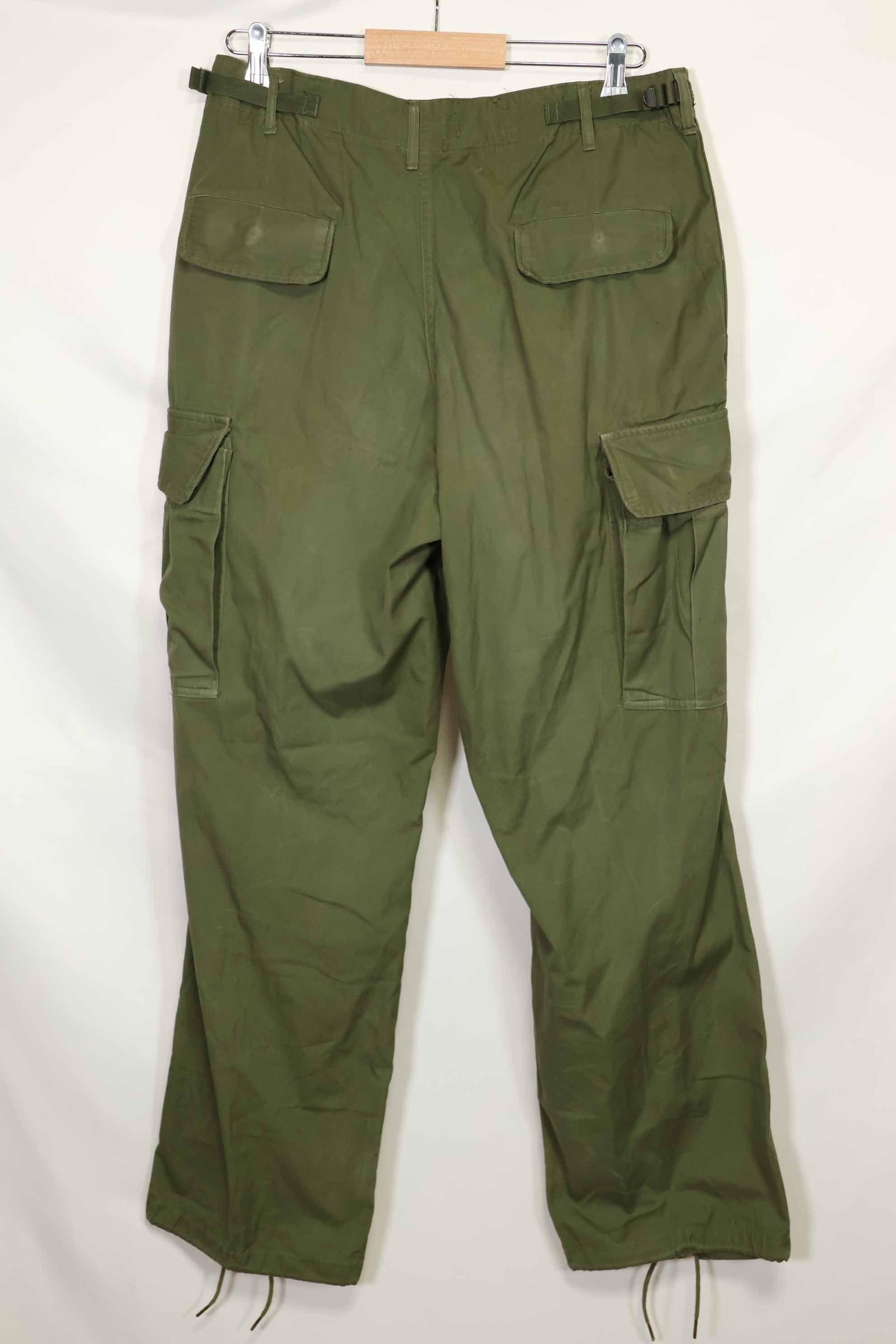 Estimated 1967 Contract 3rd Model Non Ripstop Jungle Fatigue Pants M-R Good Condition Used