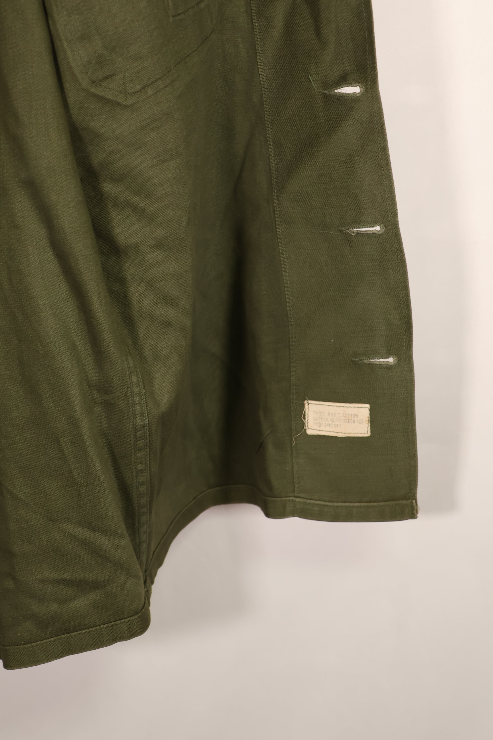 Real 1963 U.S. Army OG-107 Utility Shirt with patch, used.