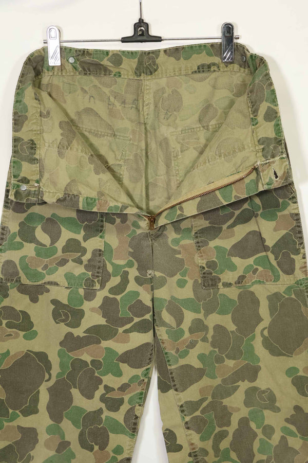 1970s civilian frogskin camouflage hunting pants, used.