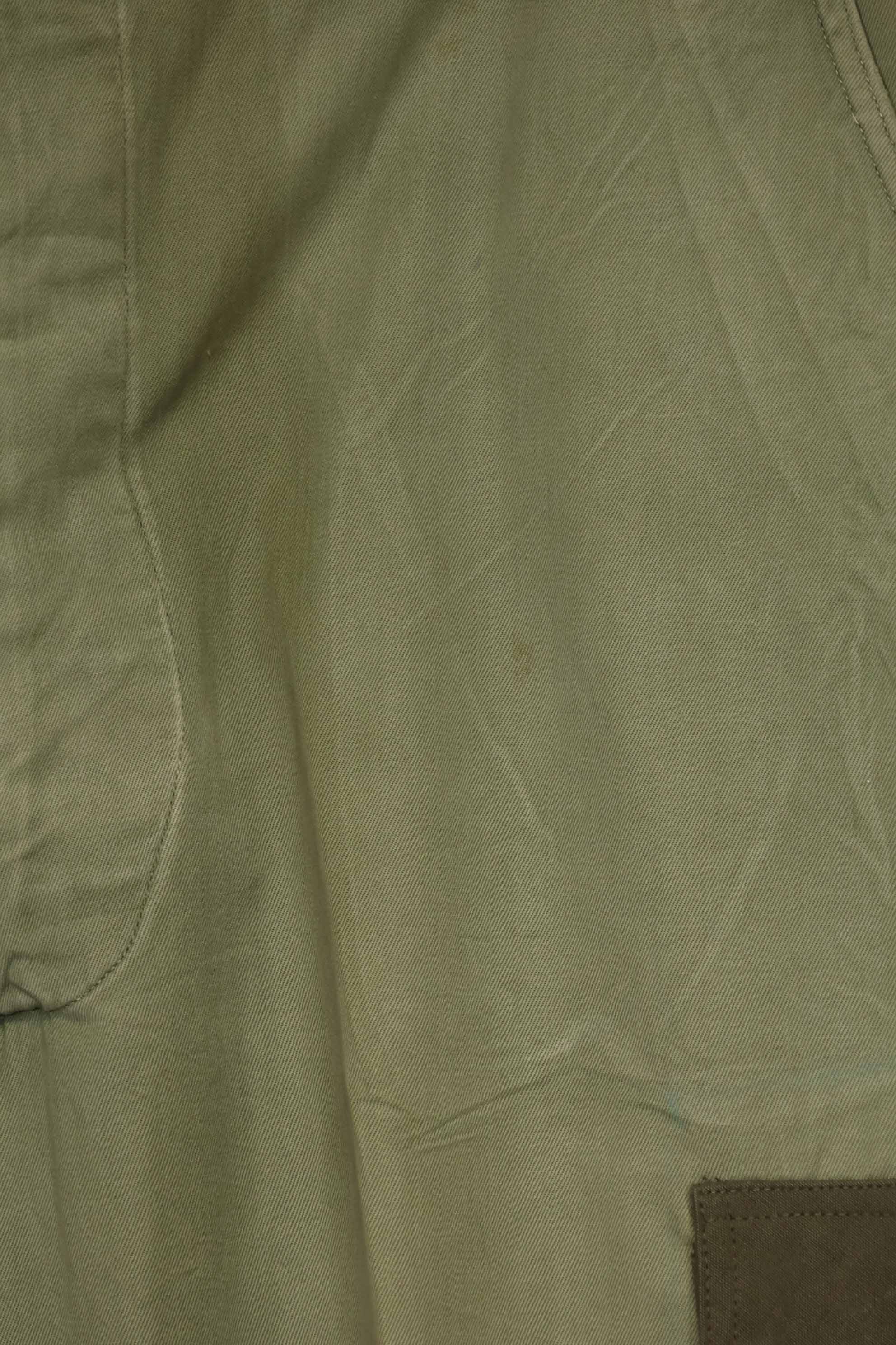 1940s-50s U.S. Army M45 cotton field pants with modified cargo pockets, airborne use, used, A