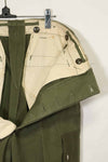 1940s-50s US Army M45 cotton field pants with modified cargo pockets, airborne use, used, B