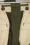 1940s-50s US Army M45 cotton field pants with modified cargo pockets, airborne use, used, B