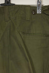 1940s-50s US Army M45 cotton field pants with modified cargo pockets, airborne use, used, B