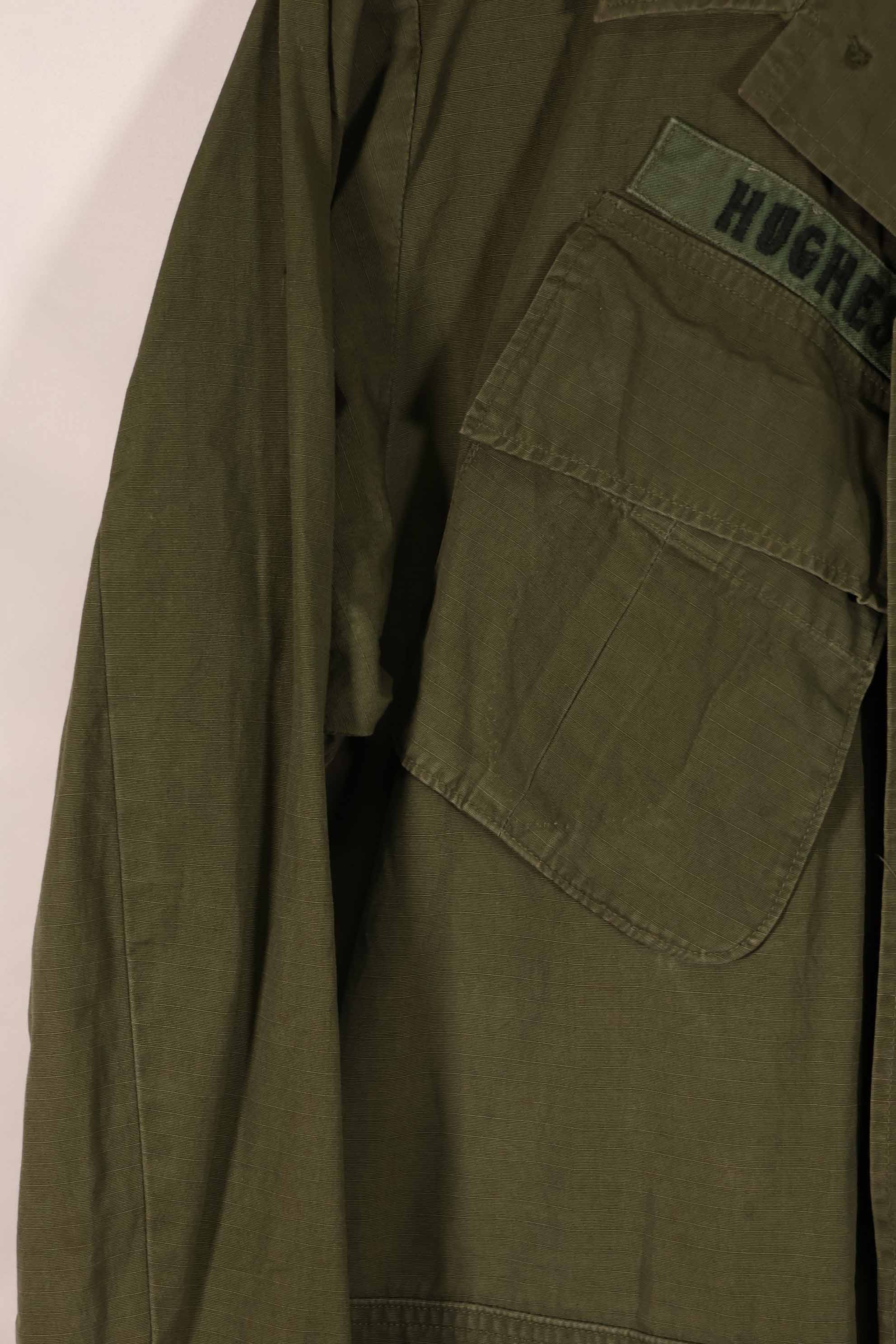 Real 1970 4th Model Jungle Fatigue Jacket M-S with patch marks, used.