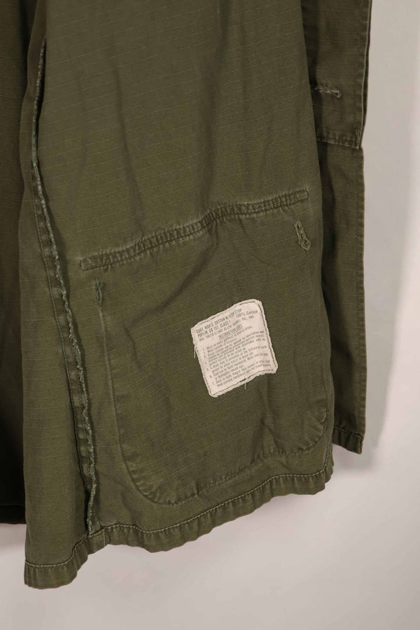 Real 1969 4th Model Jungle Fatigue Jacket, M-R, stained, used.