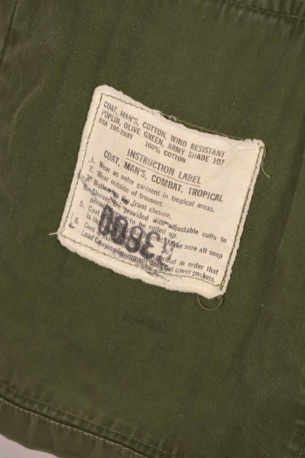 Real 3rd Model Jungle Fatigue Jacket manufactured circa 1966-67 2nd Model eclectic S-L used