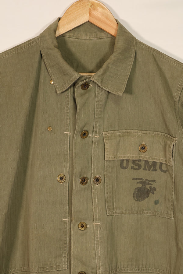 Real U.S. Marine Corps USMC M44 HBT Utility Jacket Used