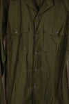 Real early 1960s lot U.S. Army OG-107 utility shirt, mostly unused C