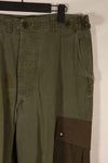 Real 1940s-50s US Army HBT pants, modified pockets, used.