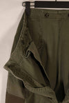 Real 1940s-50s US Army HBT pants, modified pockets, used.