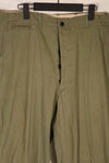 Real 1940s US Army HBT OD Utility Pants, used, large size.