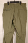 Real 1940s US Army HBT OD Utility Pants, used, large size.