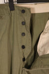 Real 1940s US Army HBT OD Utility Pants, used, large size.