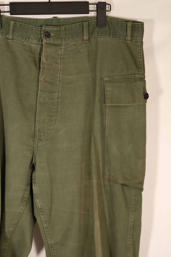 Real 1940s-50s US Army M43 Pants Cut Cotton Pants Used