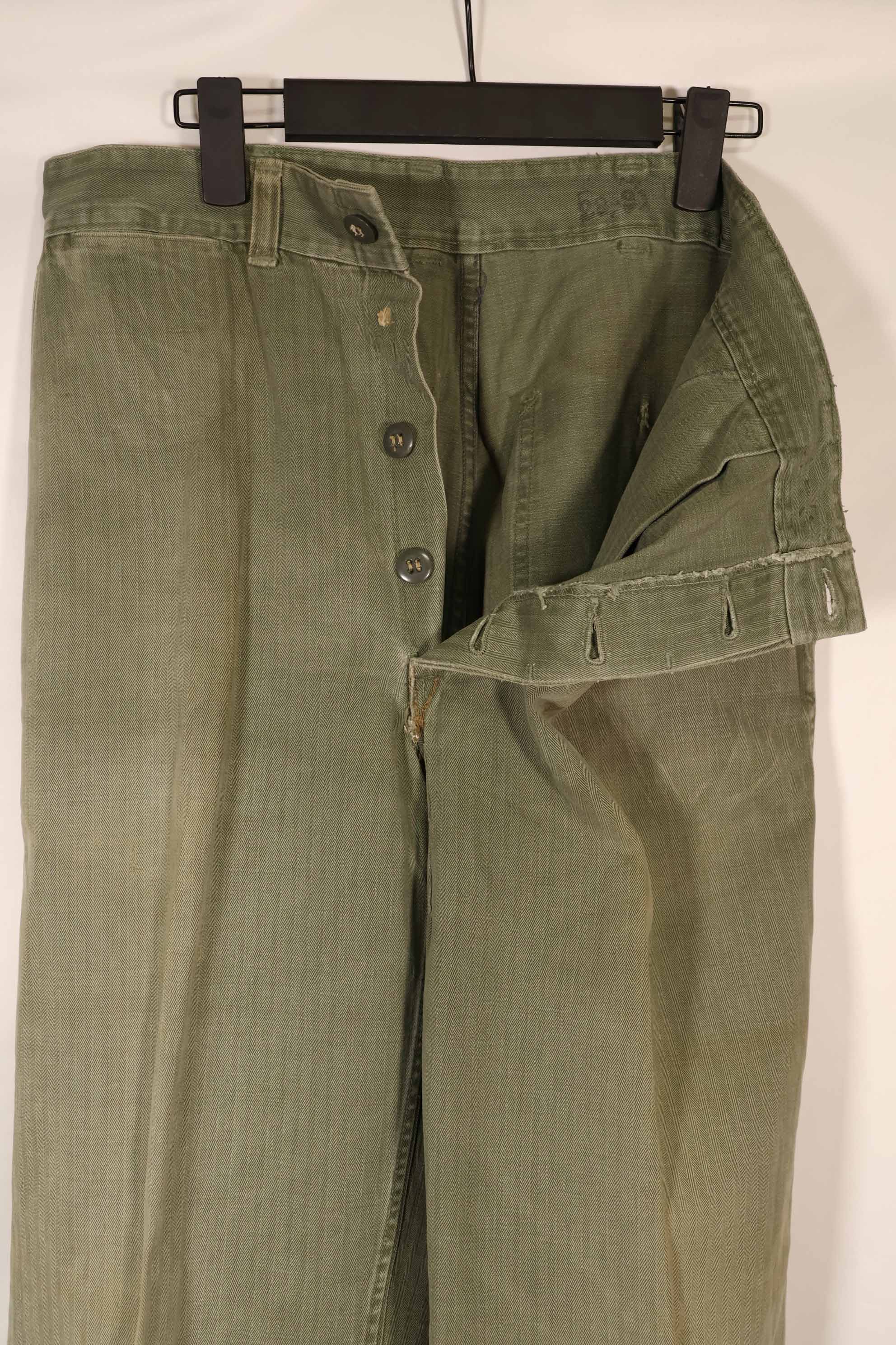 Real 1940s WWII U.S. Marine Corps HBT pants, used A