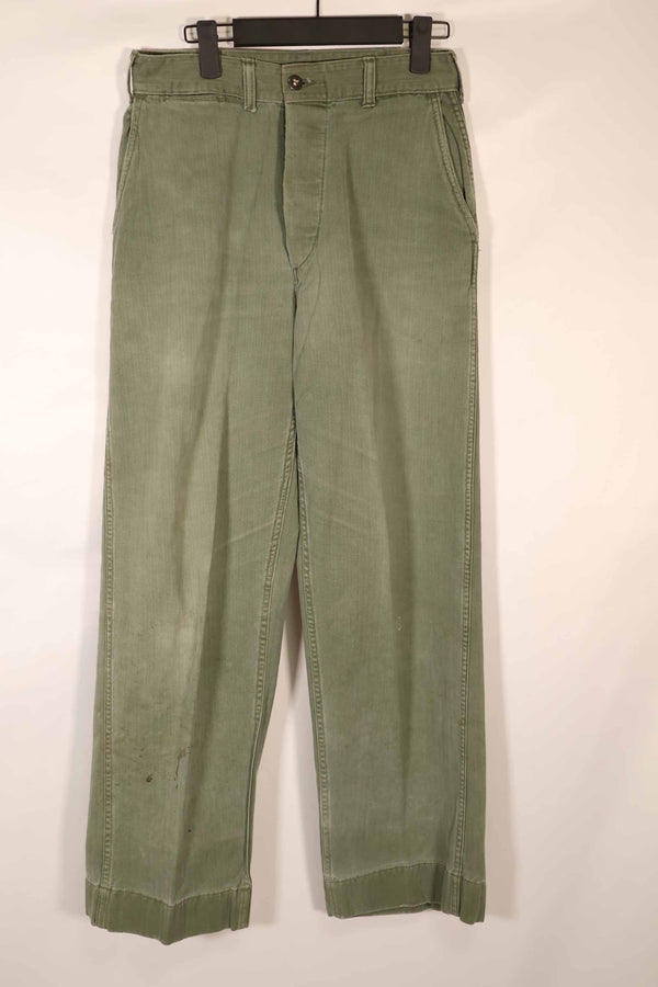 Real 1940s WWII U.S. Marine Corps HBT pants, used, B