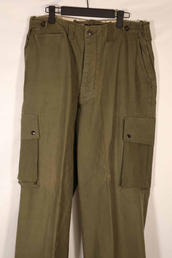 Real 1940s-50s US Army M45 cotton field pants, used.