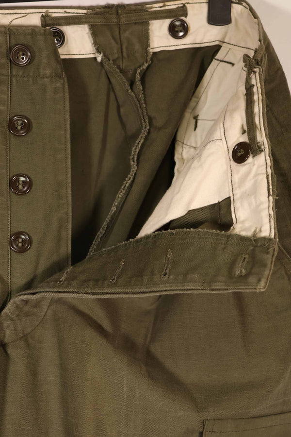 Real 1940s-50s US Army M45 cotton field pants, used.