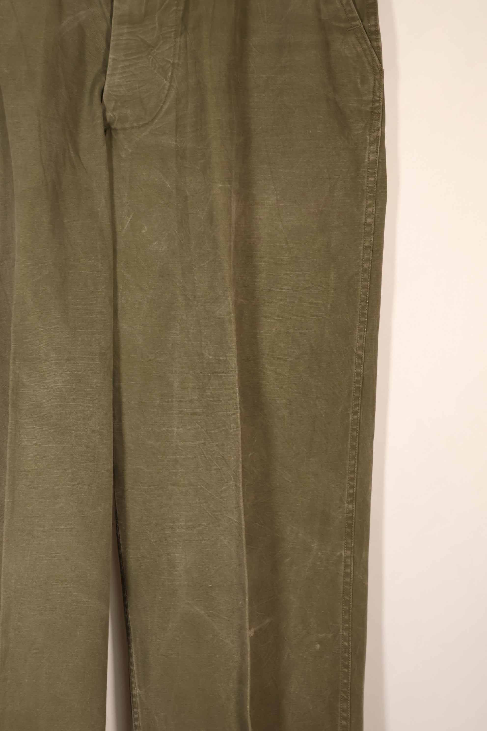 Real late 1940s - early 1950s M45 OD cotton field pants, used, strong signs of use.