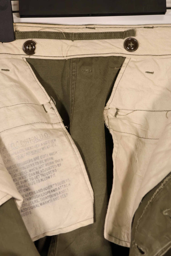 Real late 1940s - early 1950s M45 OD cotton field pants, used, strong signs of use.