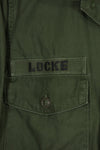 1960's Lot OG-107 Utility Shirt LOCKE Ex-SF Troop Released Used