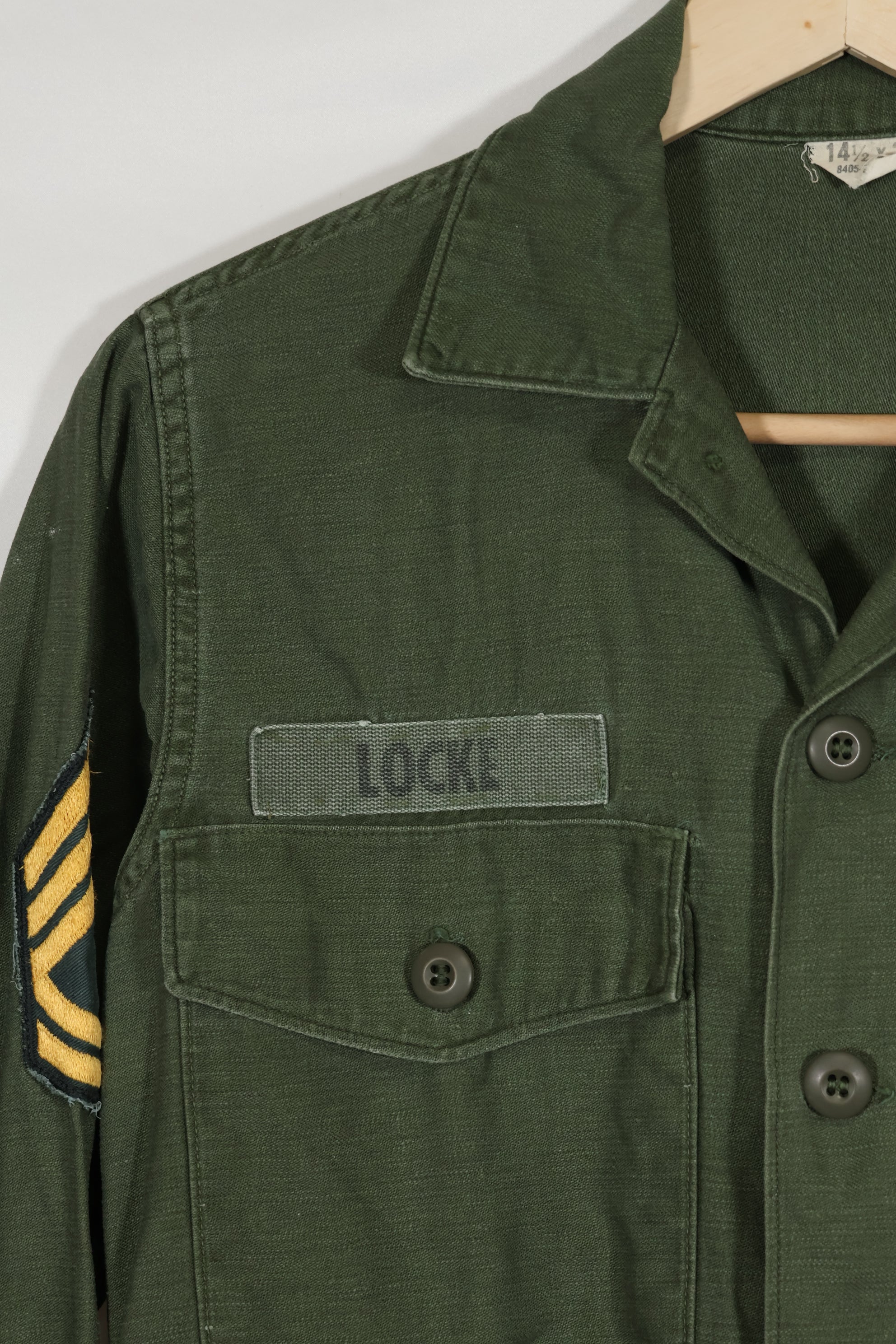 1960's Lot OG-107 Utility Shirt LOCKE Ex-SF Troop Released Used Color Patch