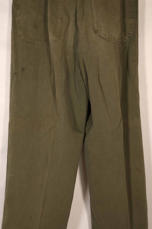 Real late 1940s - early 1950s M45 OD cotton field pants, used, strong signs of use.