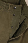 Real late 1940s - early 1950s M45 OD cotton field pants, used, strong signs of use.