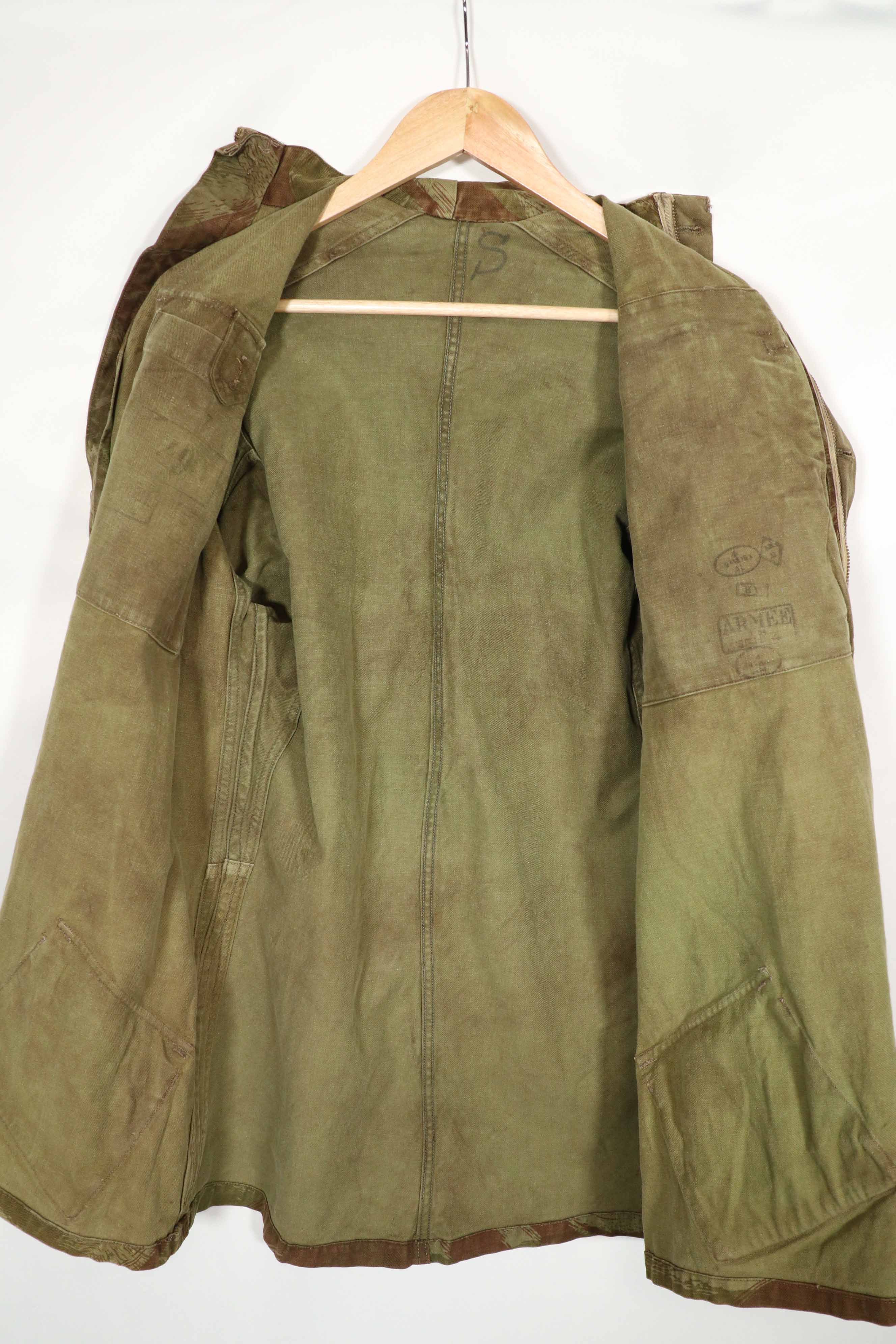 Real Indochina War Lizard Camouflage TAP 47/53 Camouflage Jacket, used, faded.