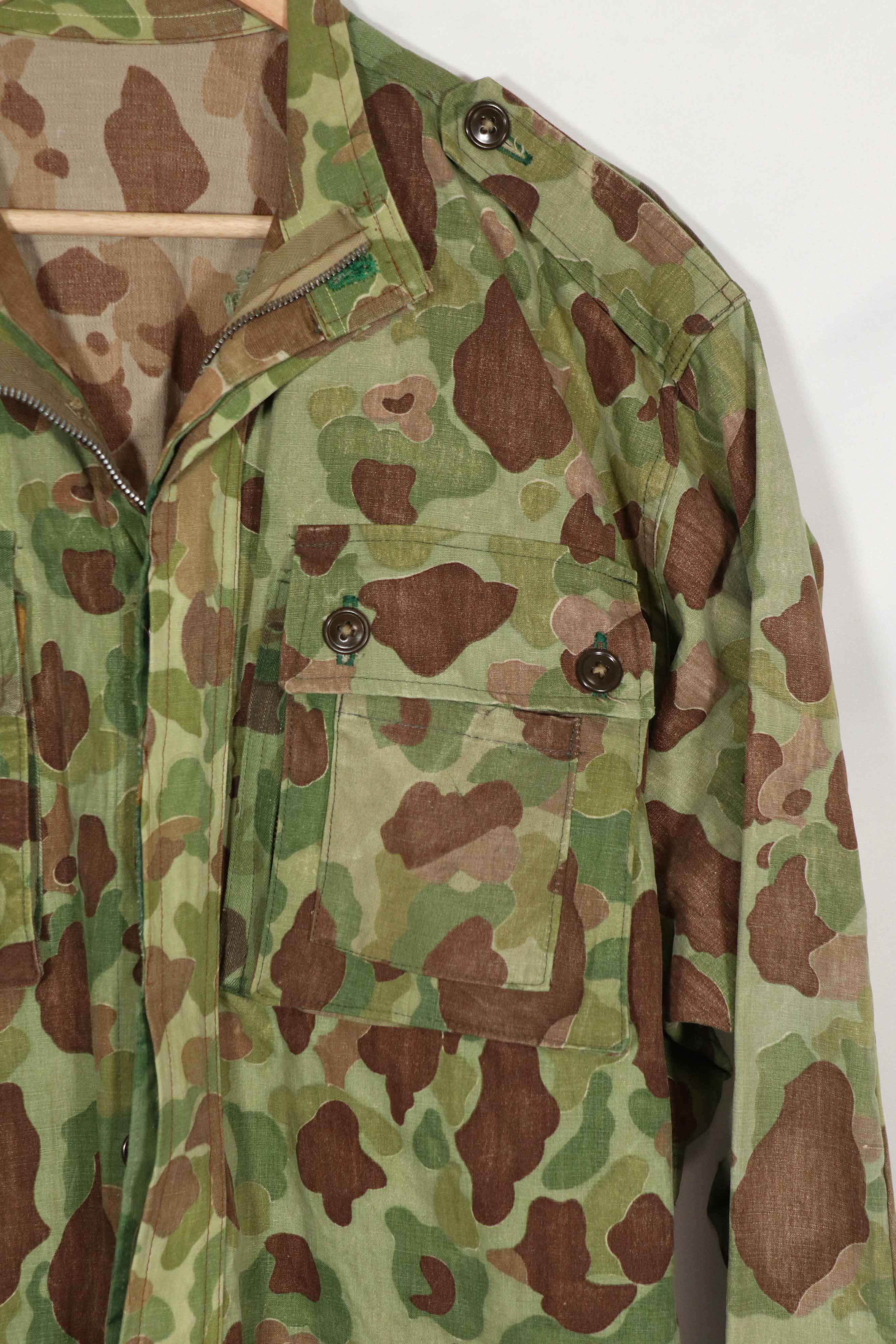 Real Fabric Frogskin Camouflage French Army Airborne Jacket Reproduction Duck Hunter Used