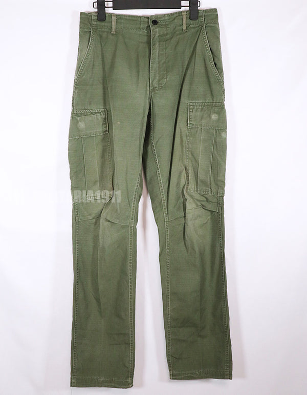 Real 1969 4th Model Jungle Fatigue S-R Pants, worn.