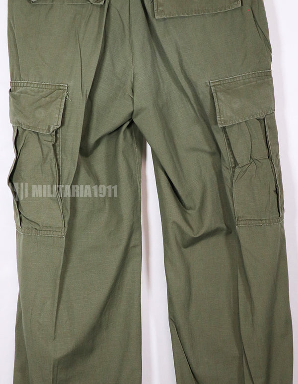 Real 1968 4th Model Jungle Fatigue pants, S-L, used, faded.