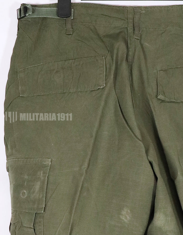 Real 1969 4th Model Jungle Fatigue Pants, used, S-R, stained.