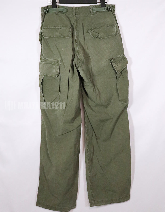 Real 1969 4th Model Jungle Fatigue pants, no size tag, used.