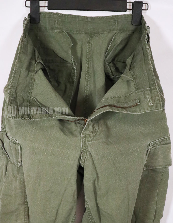 Real 1969 4th Model Jungle Fatigue pants, no size tag, used.