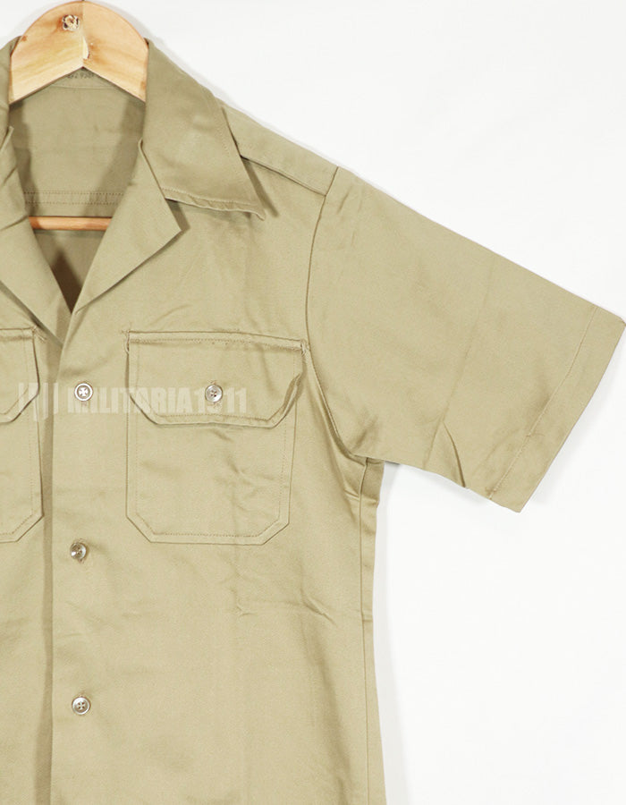 Real 1970 U.S. Army summer shirt, Khaki unused, stained.