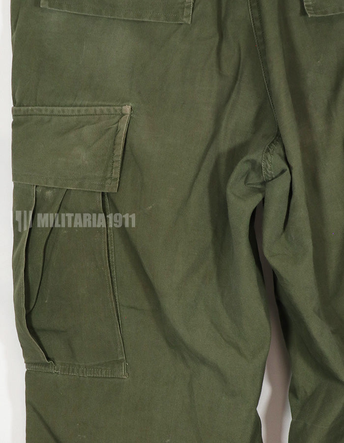 Real Poplin Jungle Fatigue pants, S-S, faded, used.