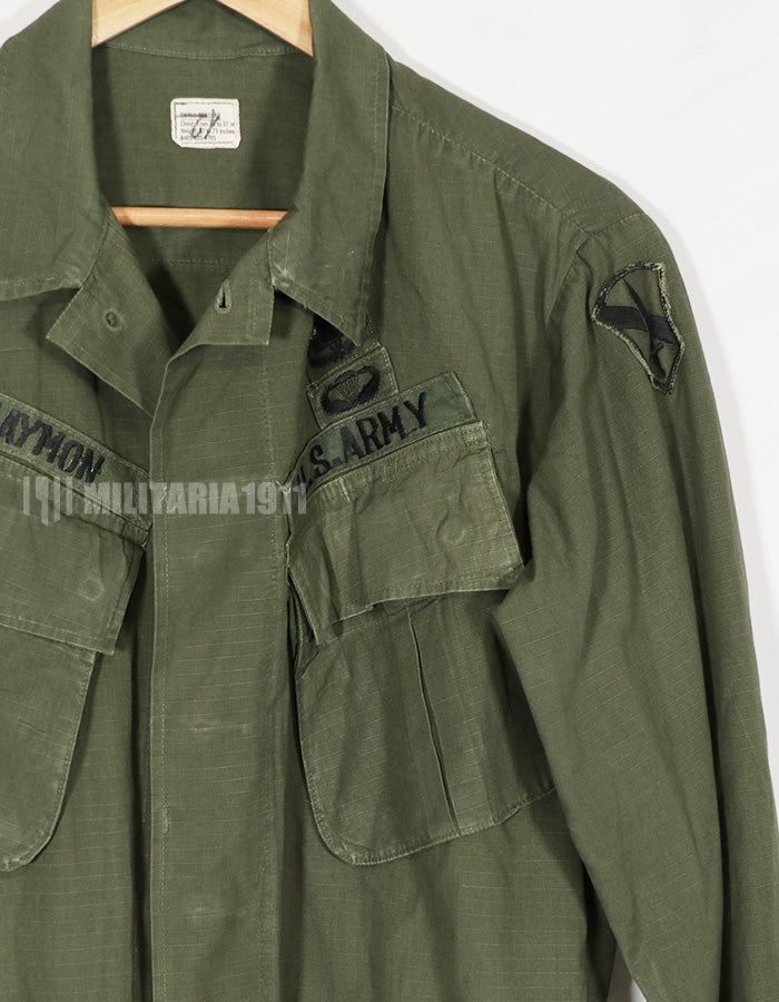 Real 1968 4th Model Jungle Fatigue Jacket with S-R patch, used.