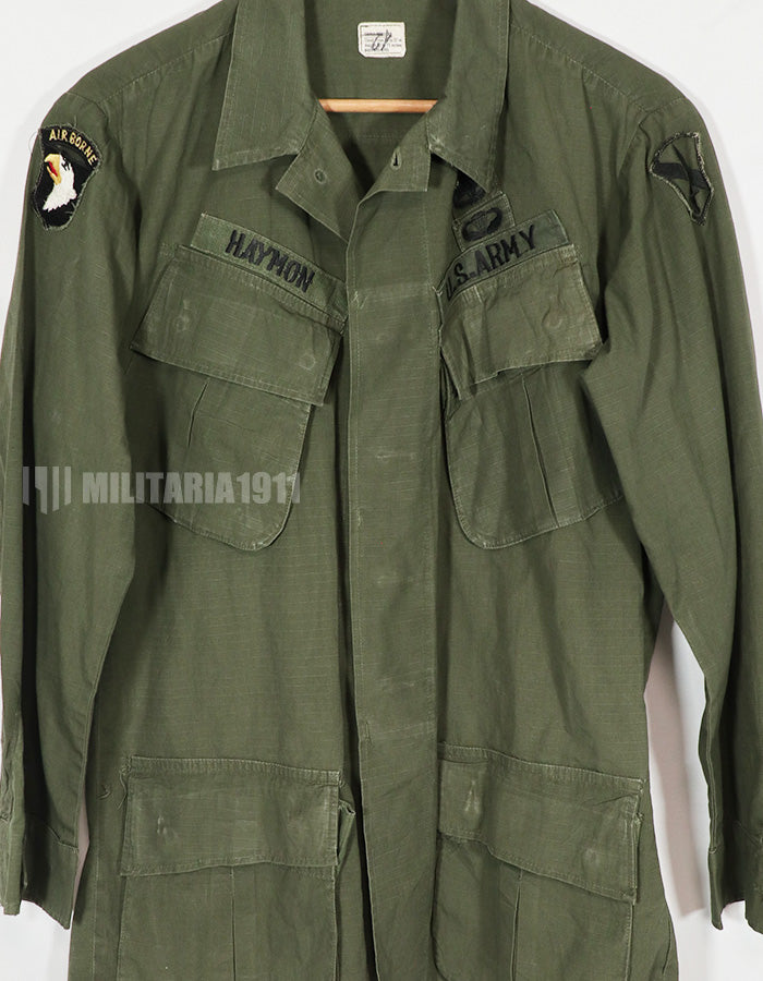 Real 1968 4th Model Jungle Fatigue Jacket with S-R patch, used.