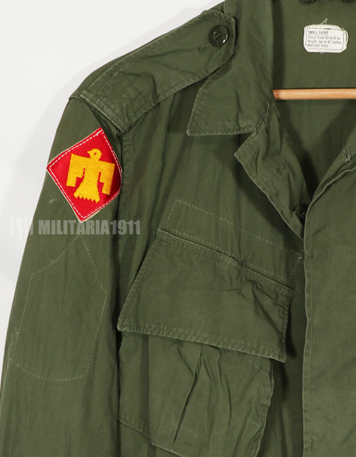 Real 2nd Model Jungle Fatigue Jacket, S-S, with patch attached afterwards, used.