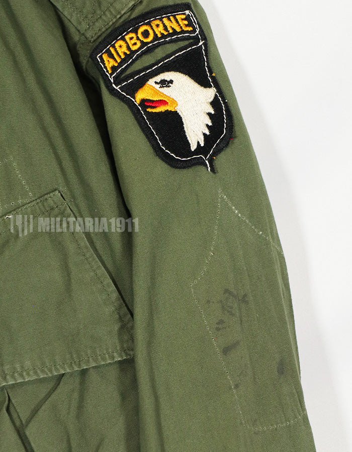 Real 2nd Model Jungle Fatigue Jacket, S-S, with patch attached afterwards, used.