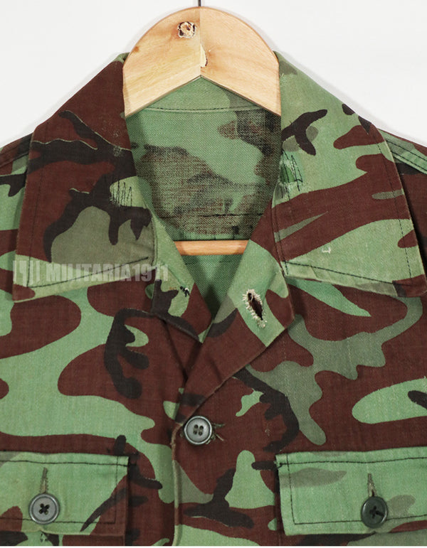 Real South Vietnam Rangers Pastel Leaf Camouflage Top and Bottom Set, Used