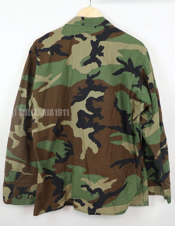 Real U.S. Army Woodland Camouflage Jacket, 2007, with patches.