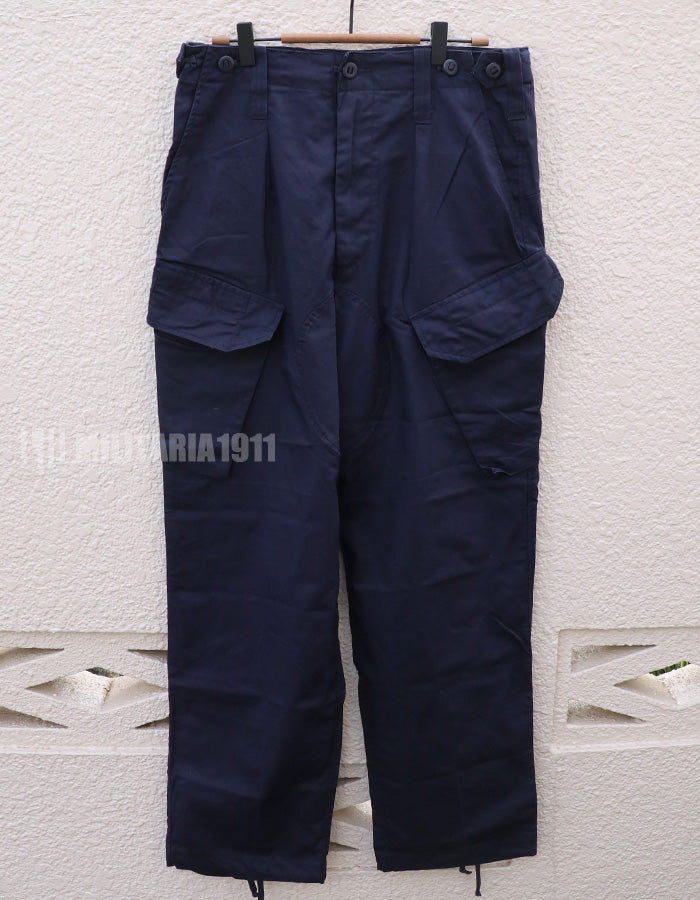 British Royal Navy Combat Trousers Navy Blue with Patches Used