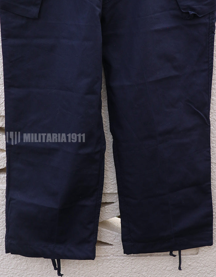 British Royal Navy Combat Trousers Navy Blue with Patches Used