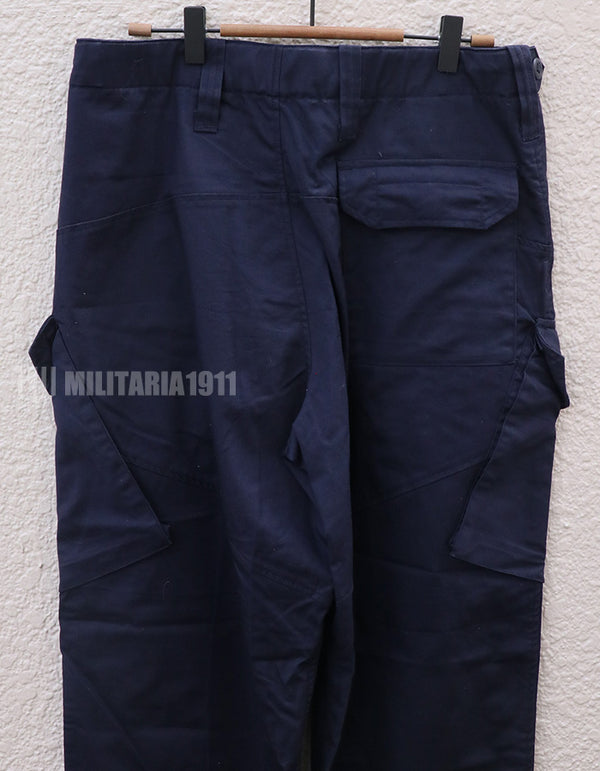 British Royal Navy Combat Trousers Navy Blue with Patches Used