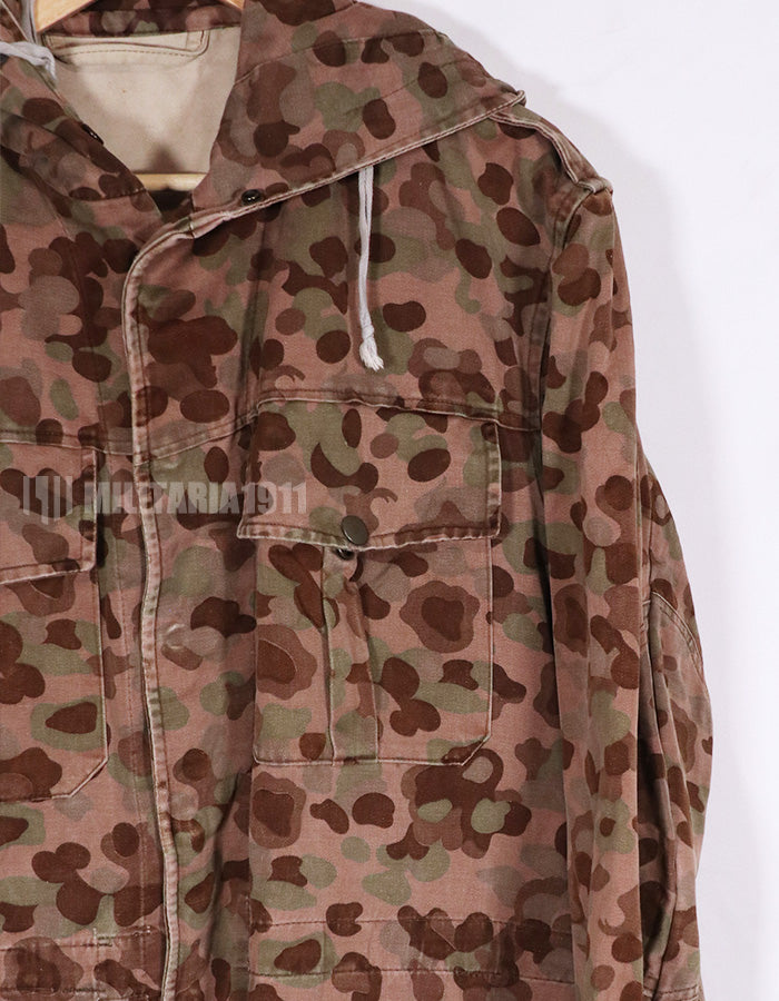 Real 1960s-1970s Austrian Army Camouflage Parka, used.