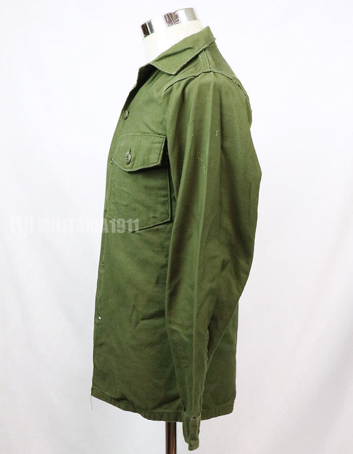 Original Utility Shirt OG-107, released, late 1960's, wartime lot, patch removed.