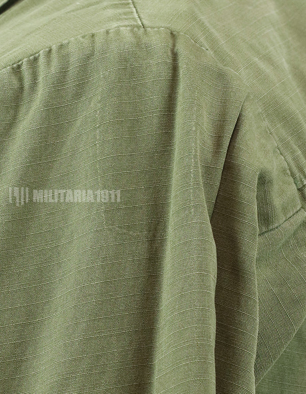 Original Late model ripstop fabric jungle fatigues, estimated circa 1969-1970 lot, no size/contract tag