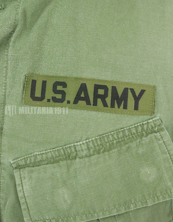 Original 3rd model, ripstop fabric, jungle fatigues, with patches, good condition, 1969 contract.